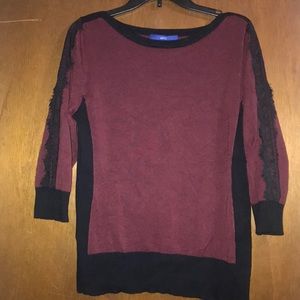 Dark burgundy lace top